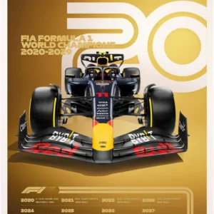 Plakat vintage Formuła 1 mistrzowie świata Zielony