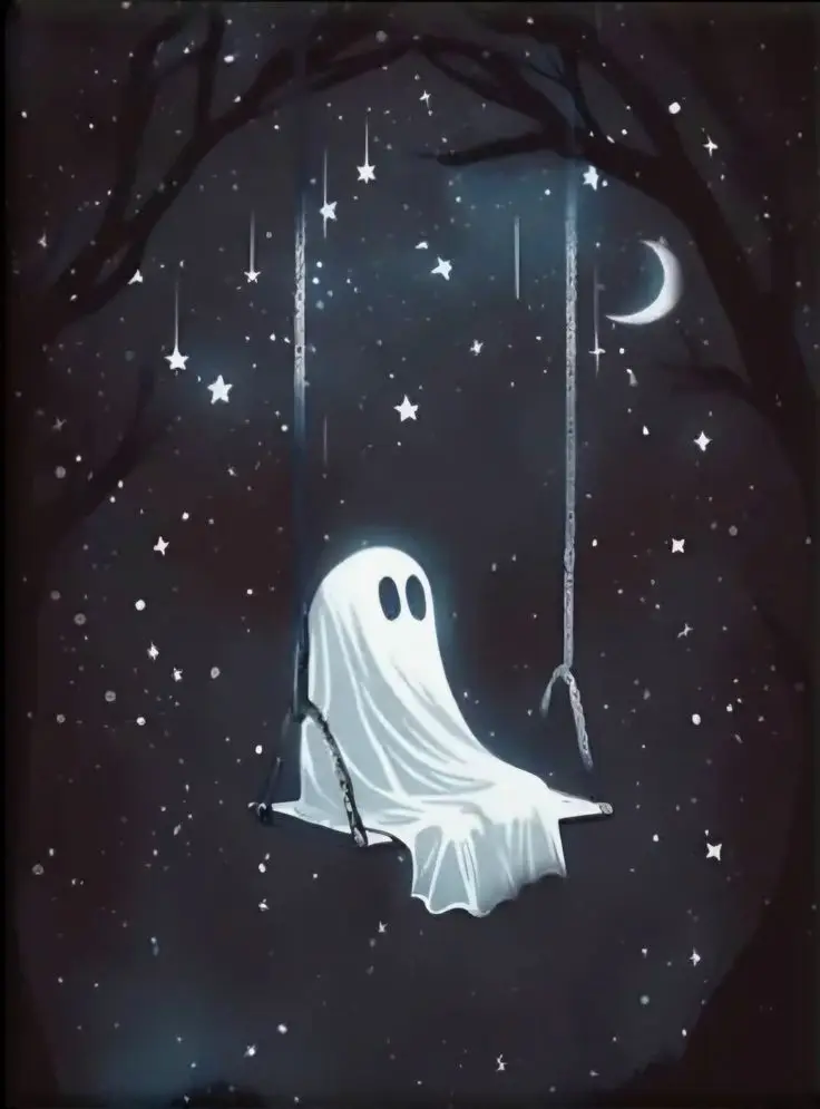 Plakat Świeca w Świetle Ducha - Vintage Halloween Czerwony