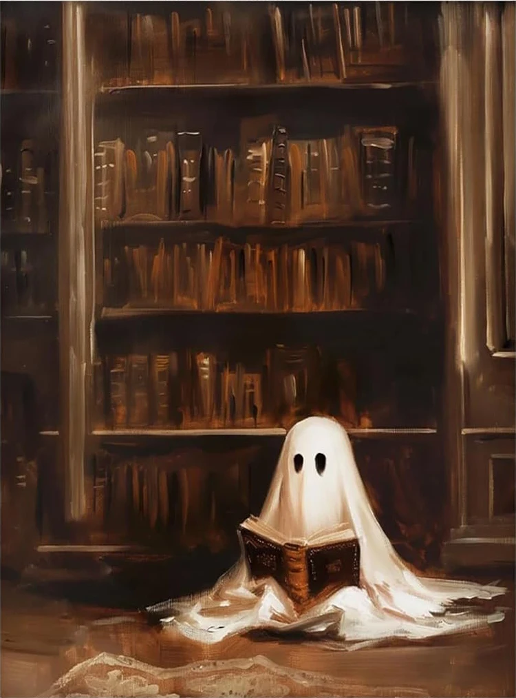 Plakat Świeca w Świetle Ducha - Vintage Halloween żółty