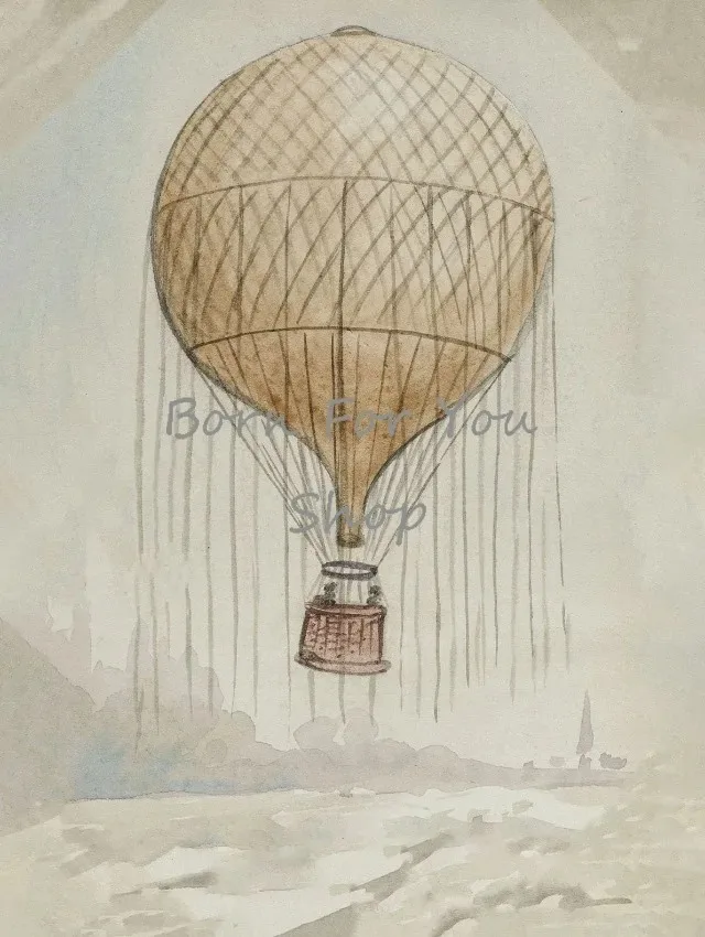 Plakat vintage - miś, królik i balon w stylu retro Burgundia
