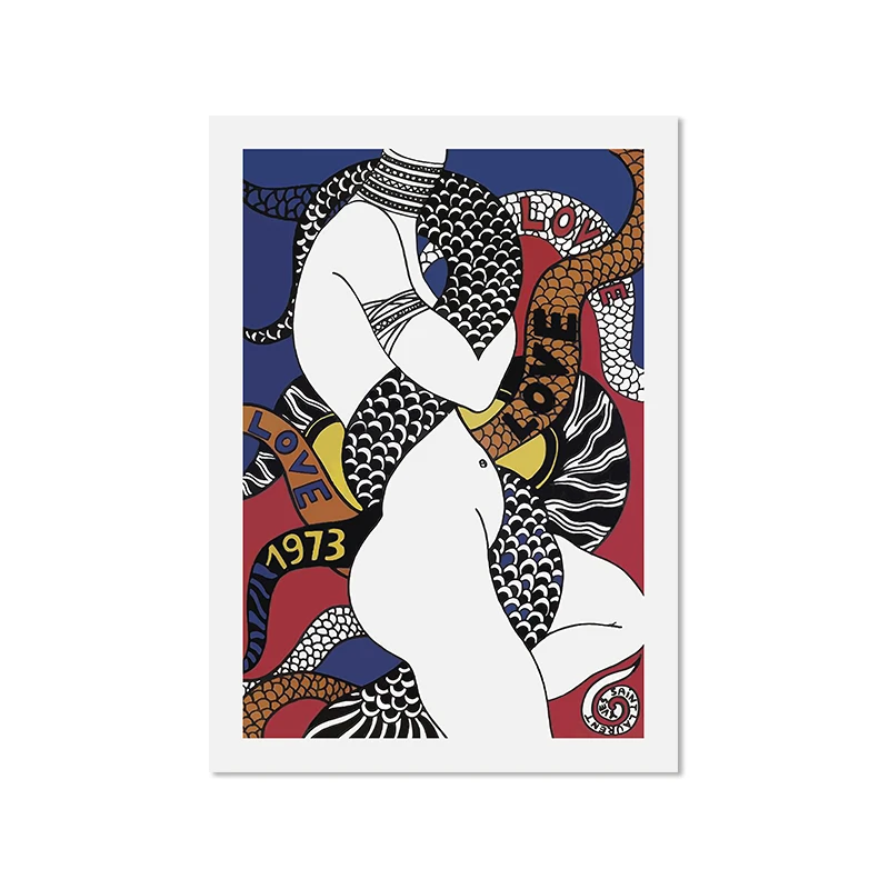 Plakat vintage moda francuska Love 1973 Wzór 7