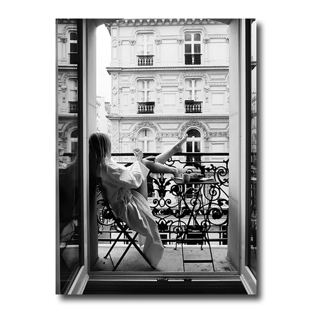 Plakat vintage moda – kobieta Granatowy