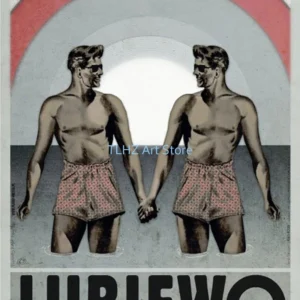 Plakat vintage z polskimi miastami i krajobrazami Wzór 1