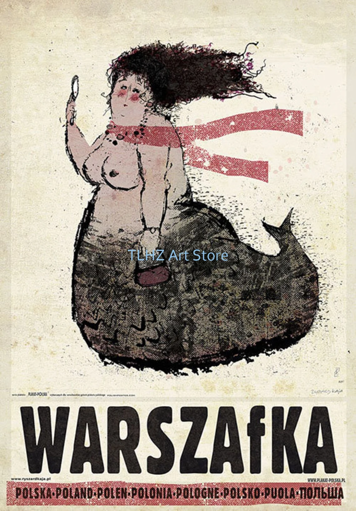 Plakat vintage z polskimi miastami i krajobrazami Wzór 2