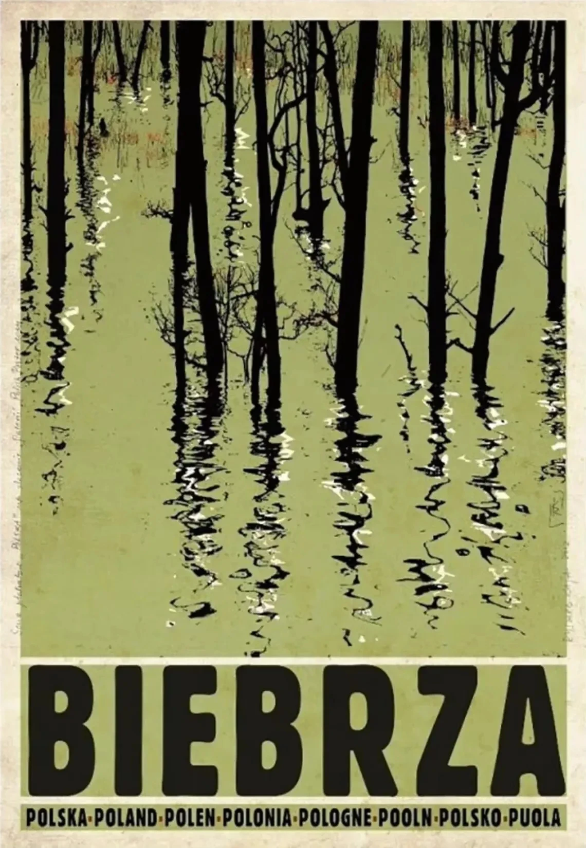 Plakat vintage polskie miasta i krajobrazy Wielo