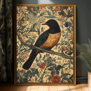 Plakat Vintage Ptaki Antyczny Szkic Farmhouse Wzór 1