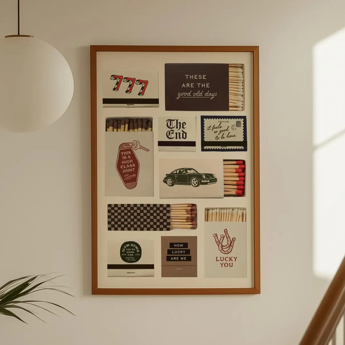 Plakat Vintage Pudełko Zapałek Burgundia