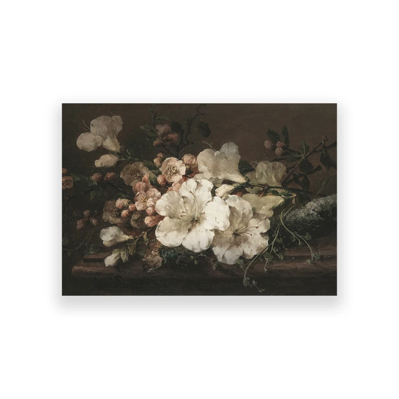 Plakat vintage z różami i kwiatami Wzór 8