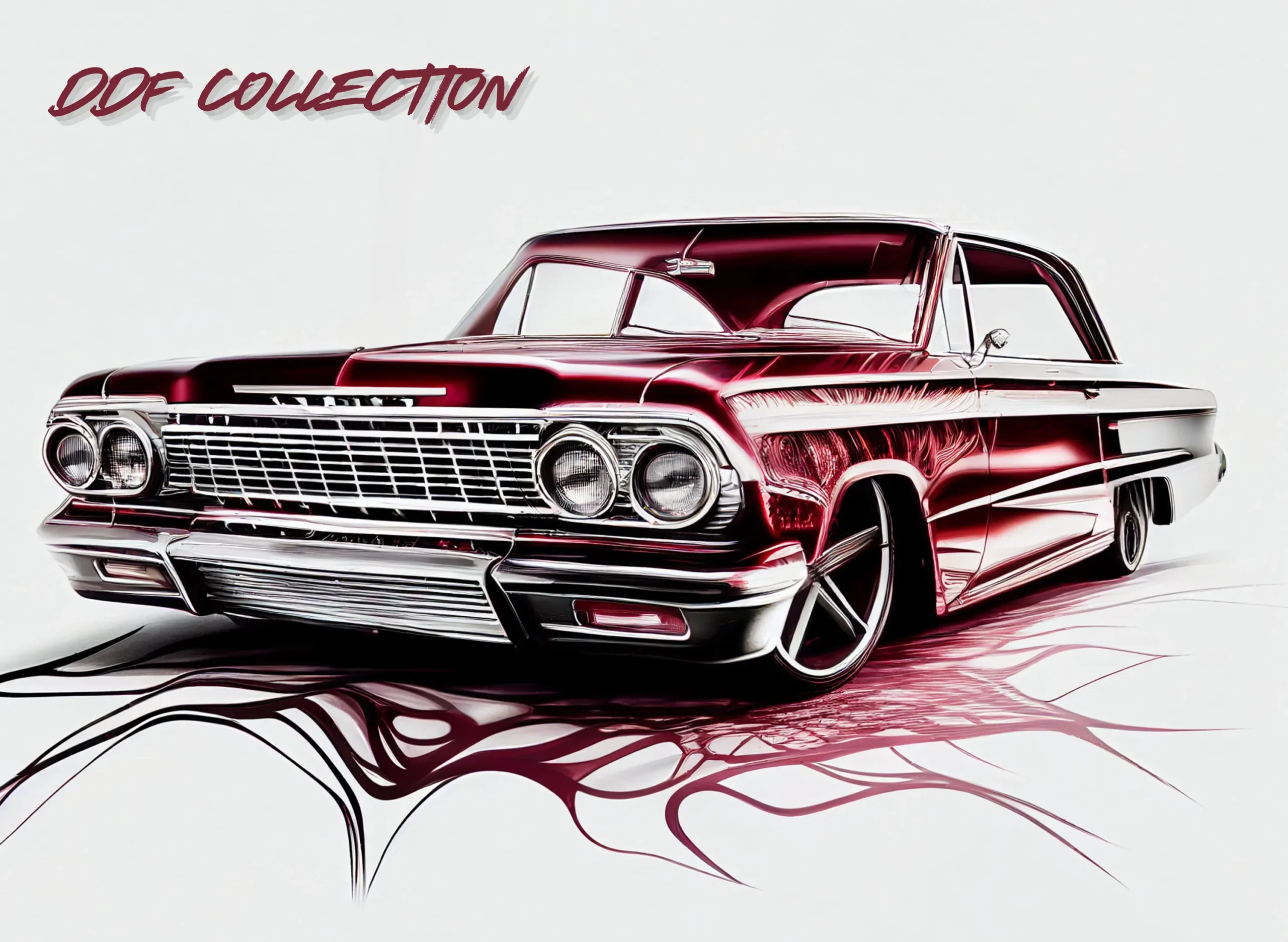 Plakat z zabytkowymi samochodami Chevy Wzór 3