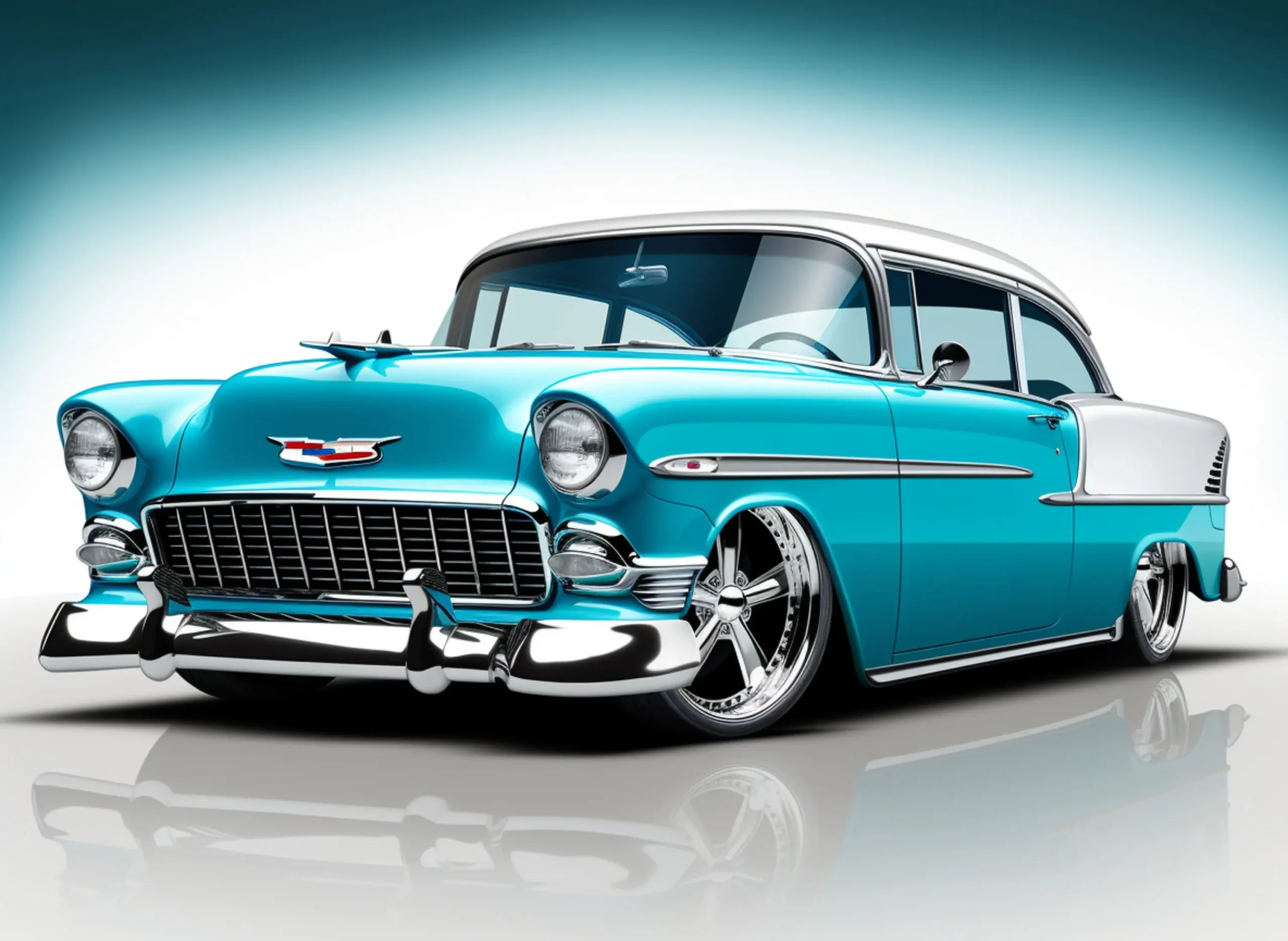 Plakat z zabytkowymi samochodami Chevy Wzór 9