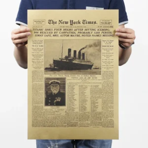 Plakat vintage gazeta New York Times Titanic 