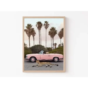 Plakat vintage dzikie zwierzęta Kalifornia Fioletowy/фиолетовый
