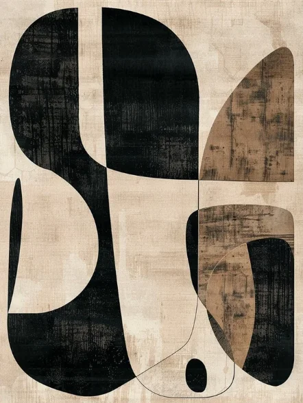 Wabi-Sabi - beżowa abstrakcja z fakturą Biały