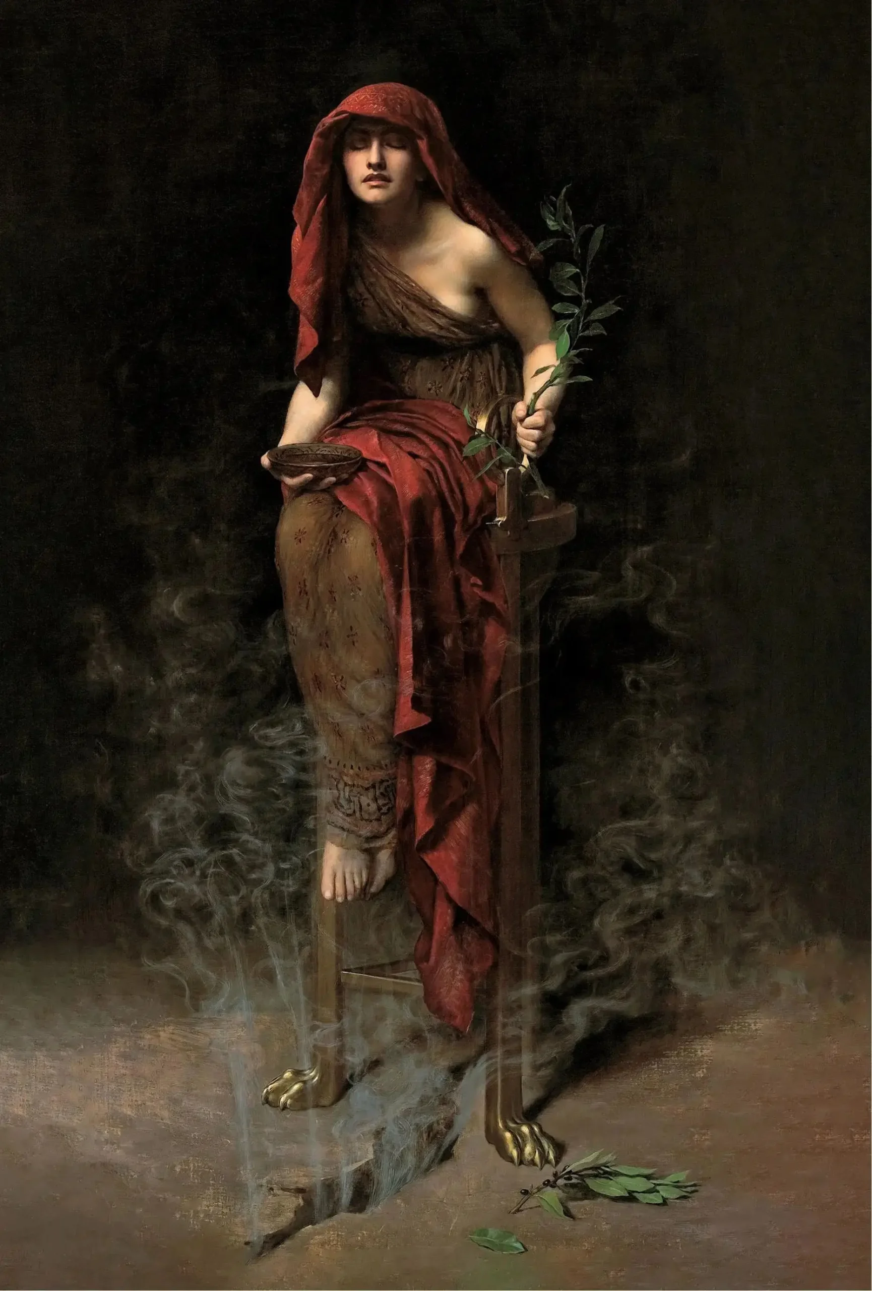 Plakat Waterhouse - klasyczny portret kobiety Wzór 1