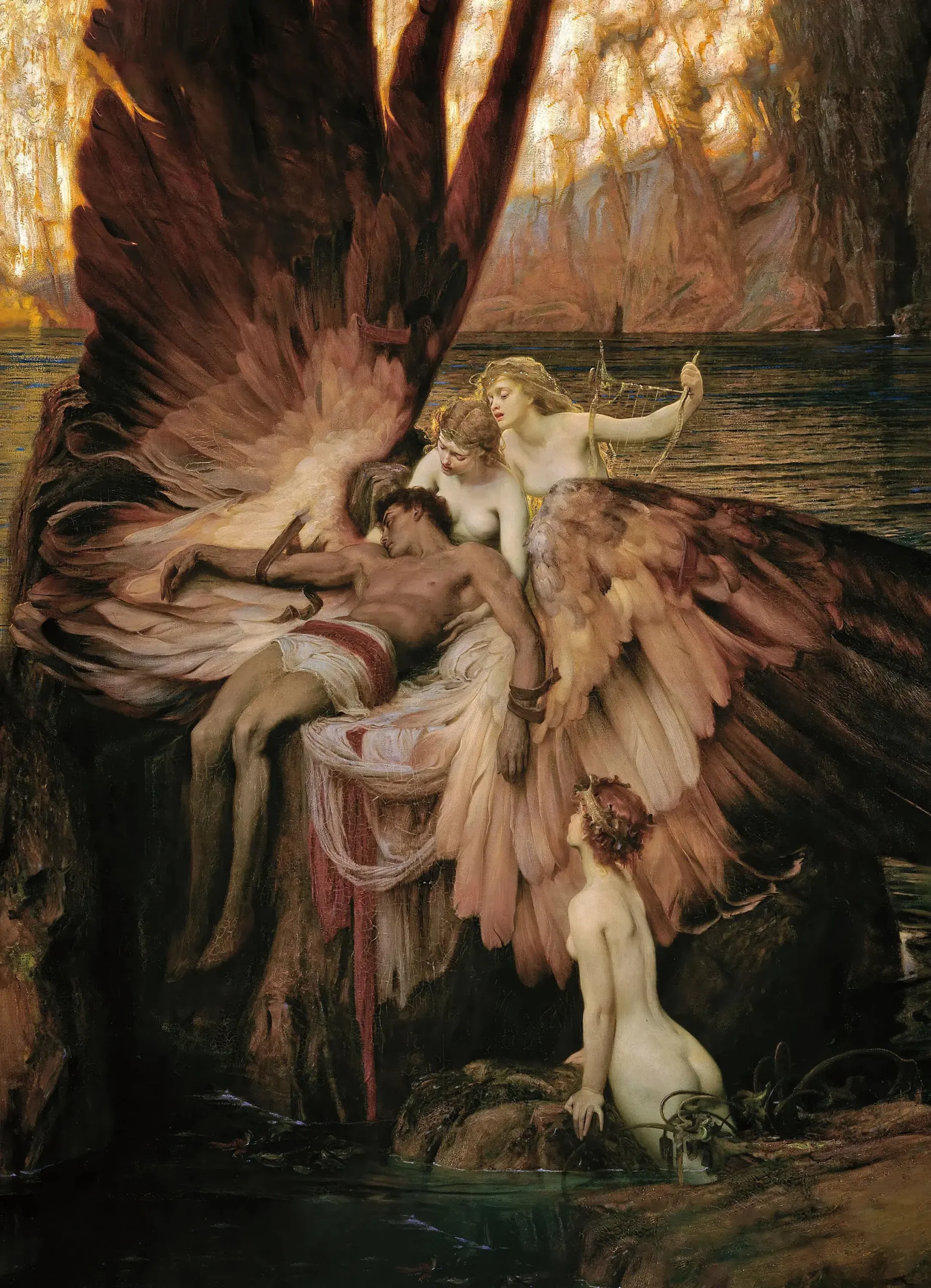 Plakat Waterhouse - klasyczny portret kobiety Wzór 6