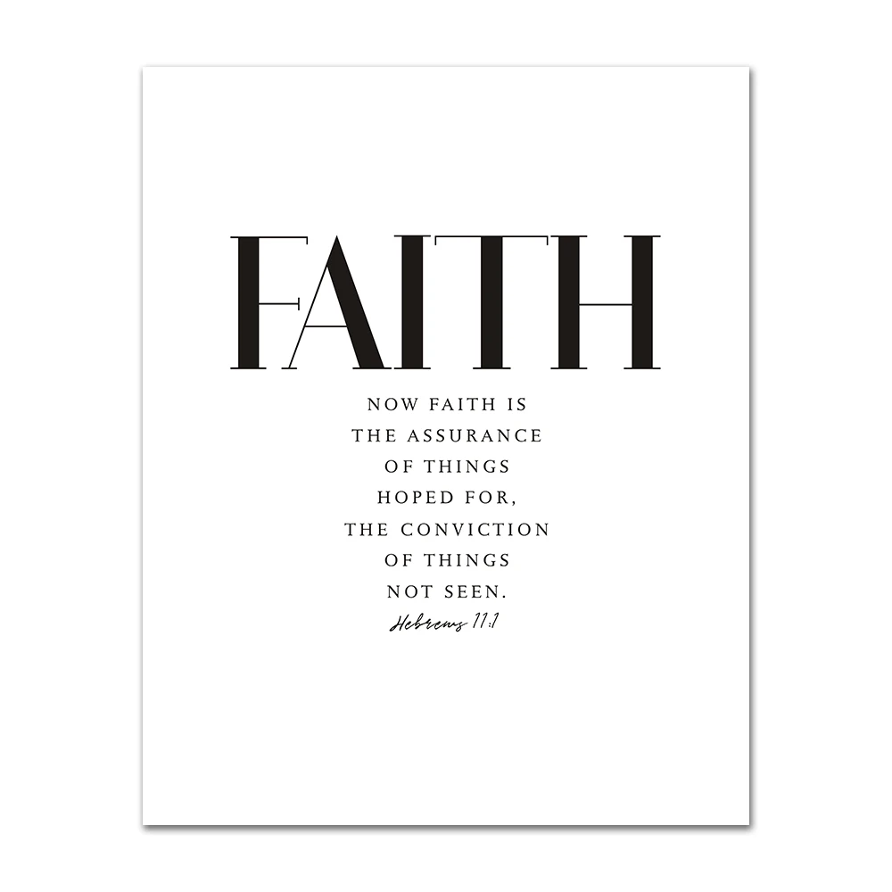 Plakat z wersetem biblijnym Faith Hope Grace Faith