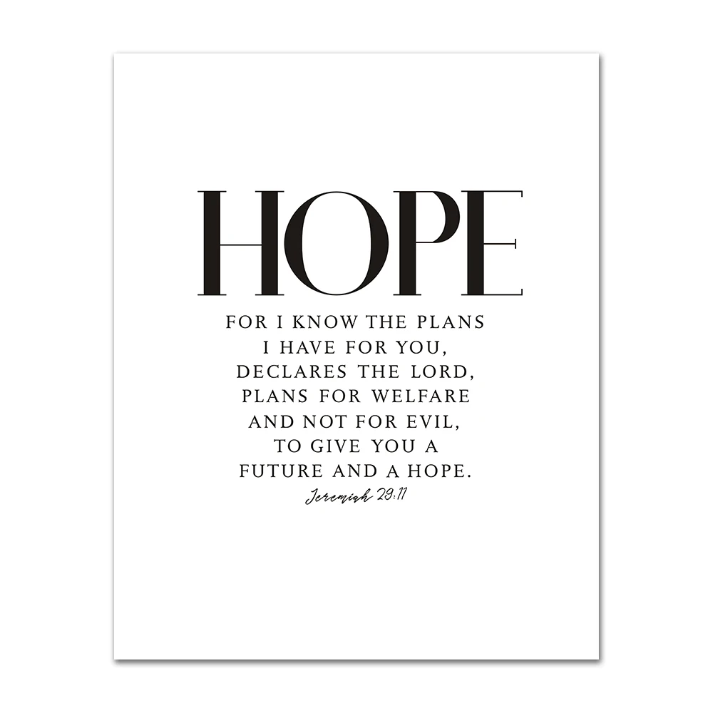 Plakat z wersetem biblijnym Faith Hope Grace Hope
