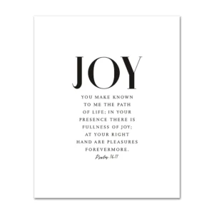 Plakat z wersetem biblijnym Faith Hope Grace Joy