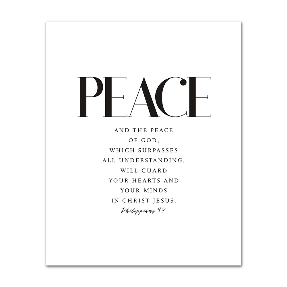 Plakat z wersetem biblijnym Faith Hope Grace Peace