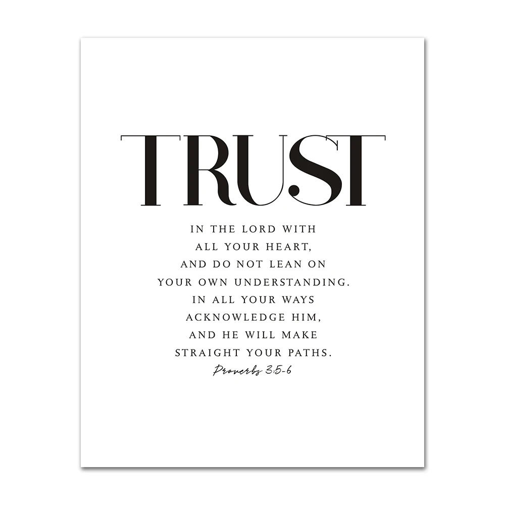 Plakat z wersetem biblijnym Faith Hope Grace Trust