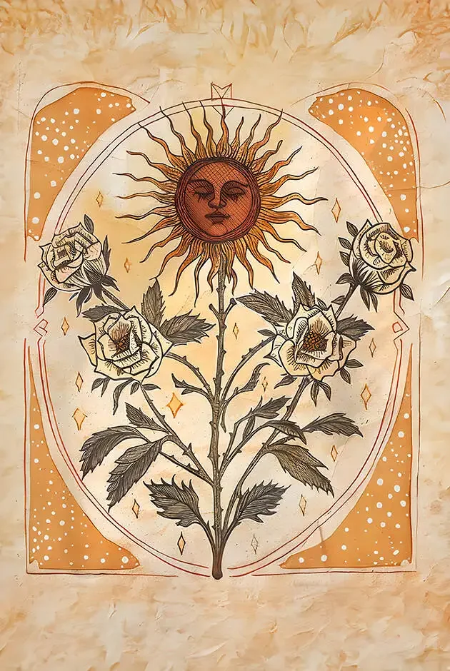 Western boho - łoś, krowa i pstrąg Jasnożółty