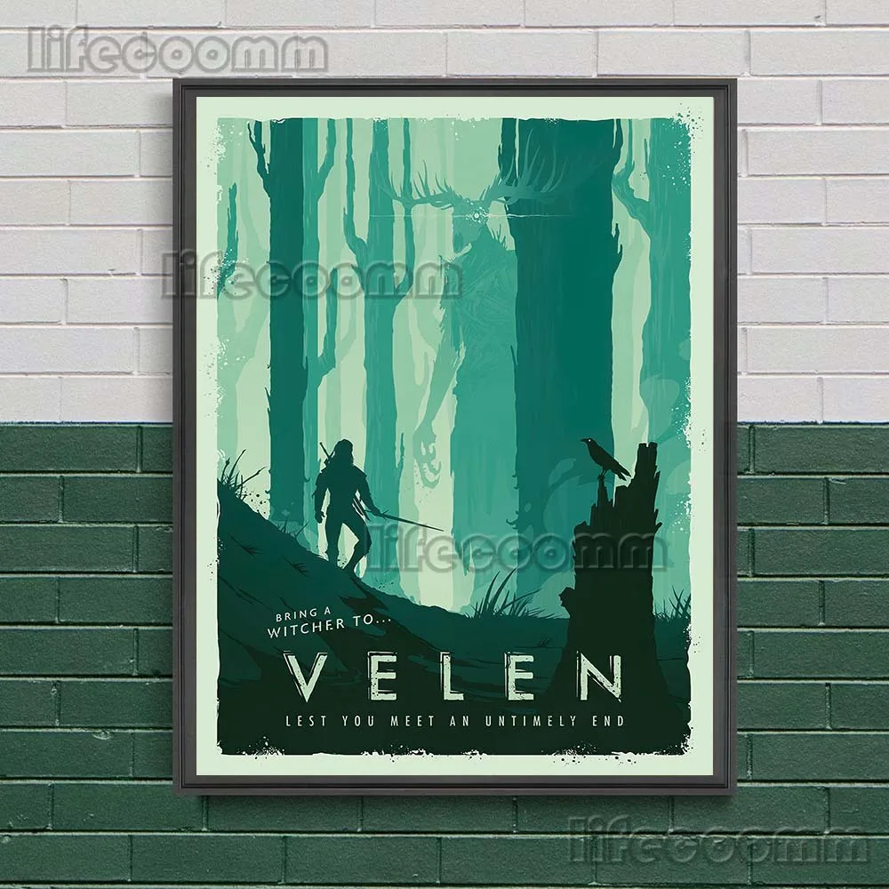 Plakat Wiedźmin abstrakcyjny do pokoju gracza Wzór 1