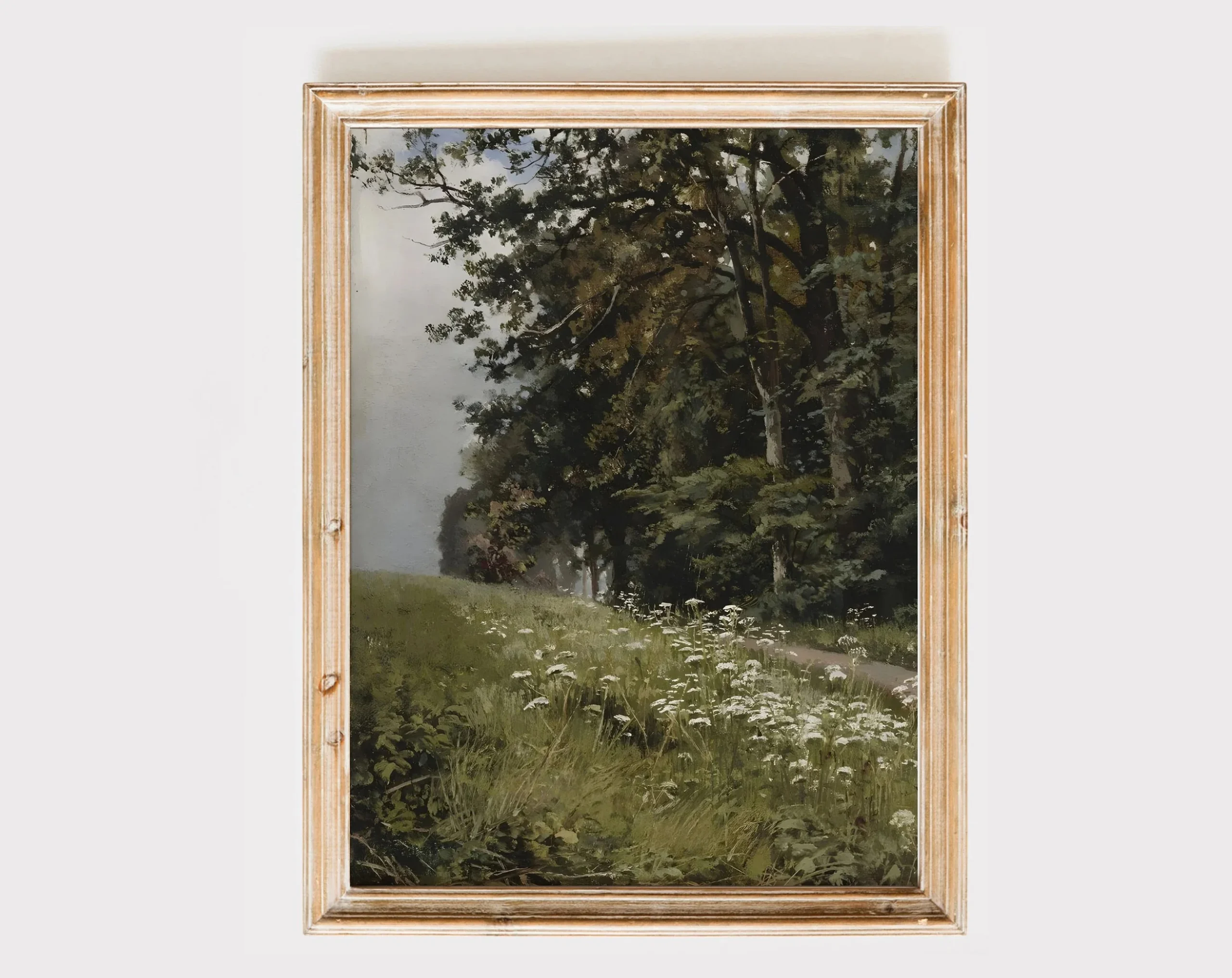 Plakat Wiejski Krajobraz w Stylu Vintage Granatowy
