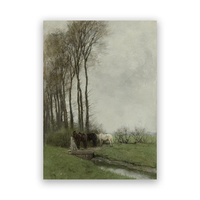 Plakat wiejski krajobraz vintage Wzór 4