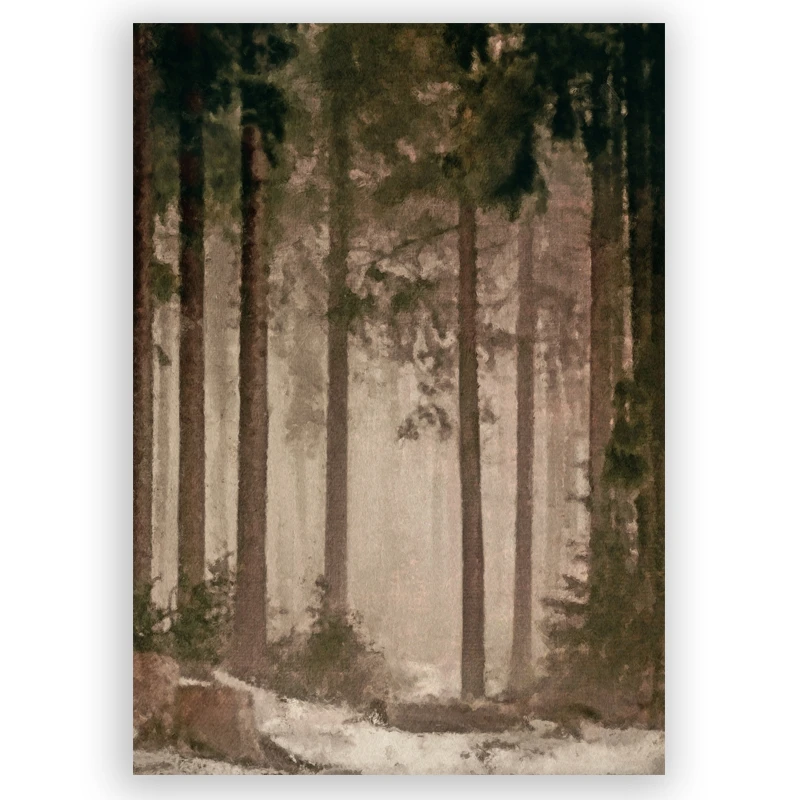 Wiejski pejzaż vintage z nastrojowymi chmurami Beżowy