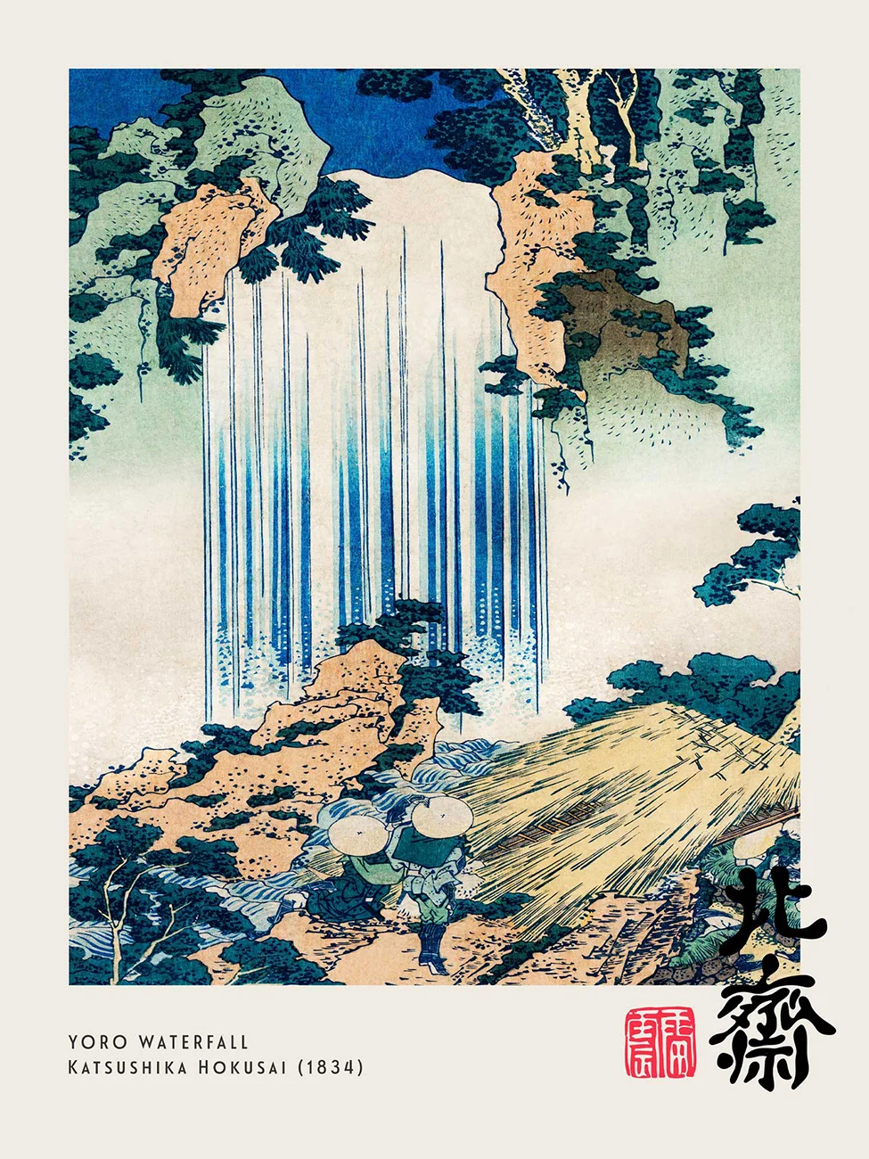 Plakat Wielka fala Hokusai Jasnożółty