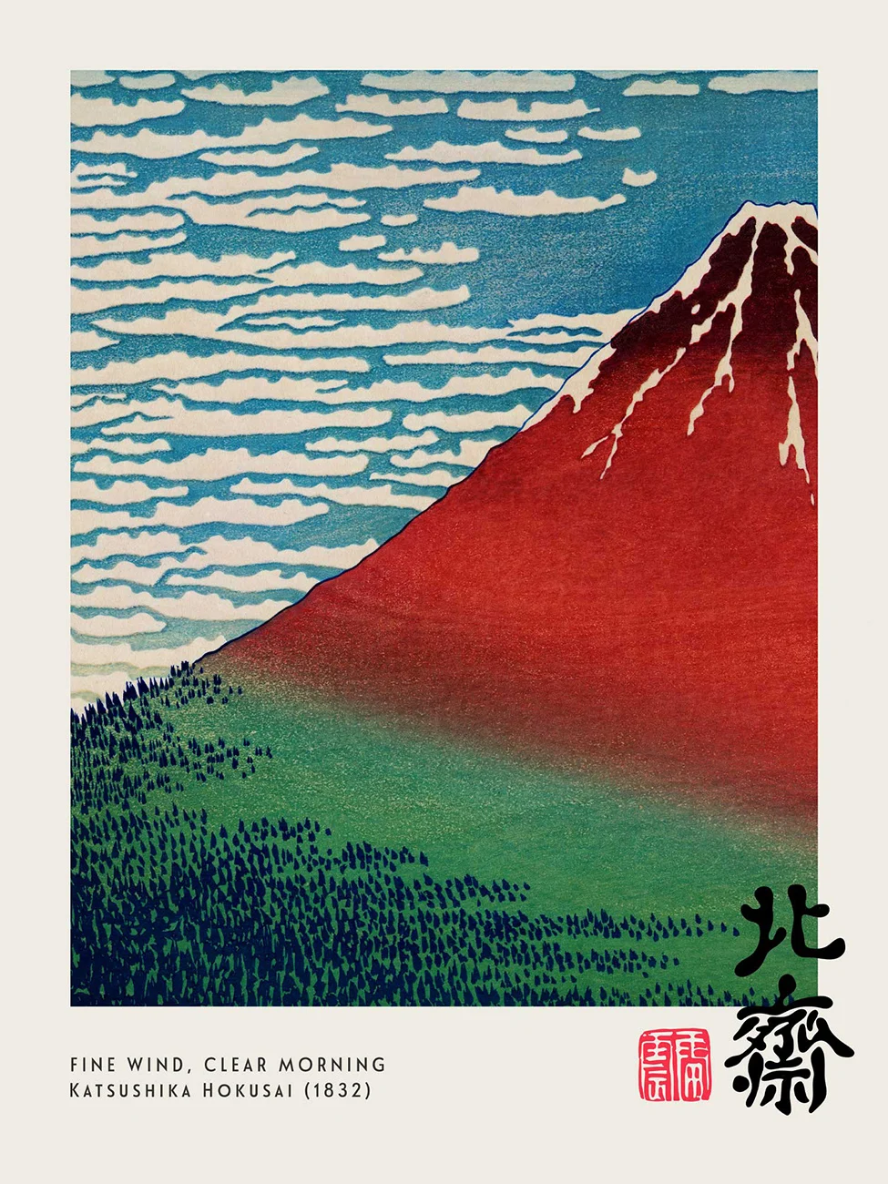 Plakat Wielka fala Hokusai Zielony