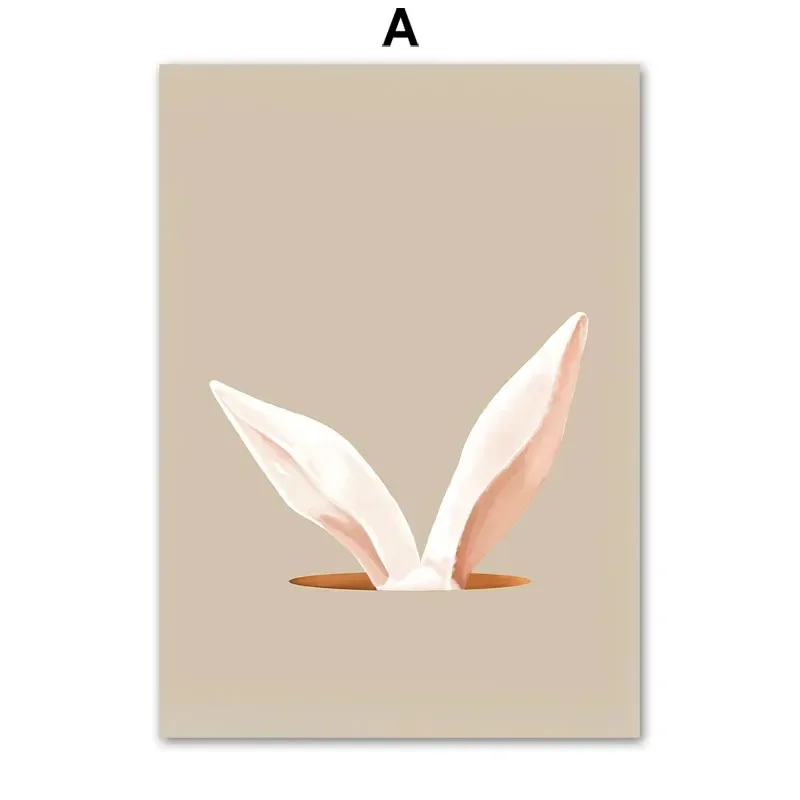 Plakat wielkanocny króliczek i wiosenne kwiaty Wzór 8