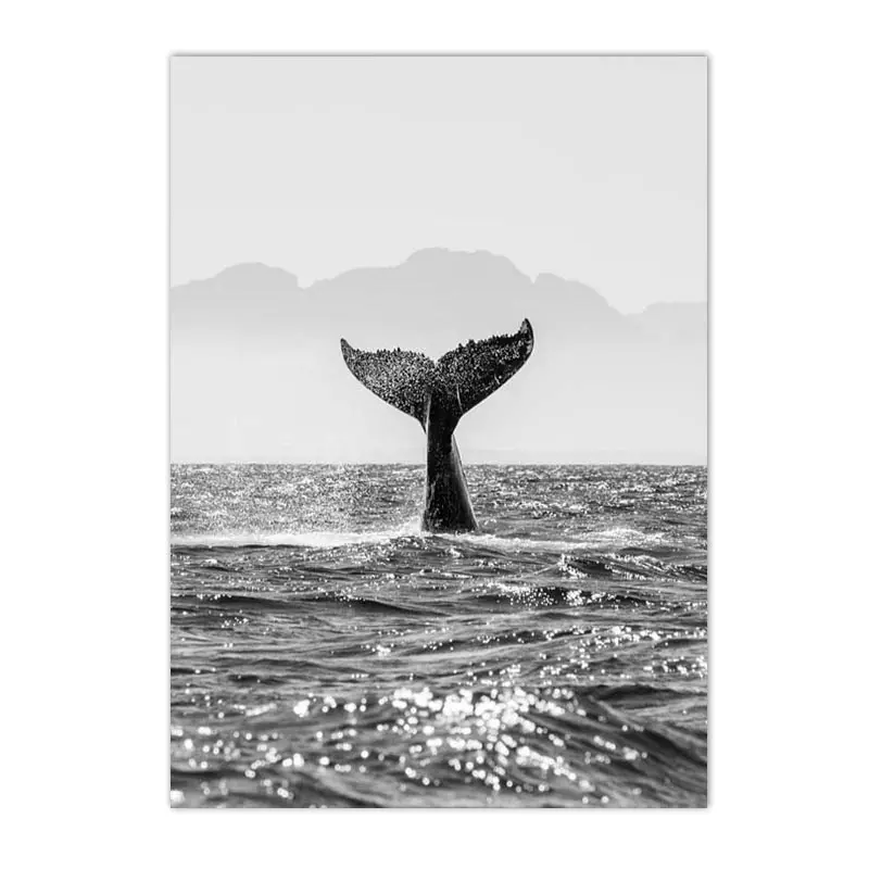 Plakat wieloryb Good Vibes skandynawski Wzór 3