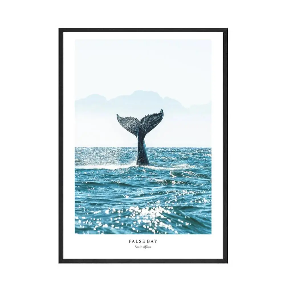 Plakat Wieloryb Skandynawski Minimalizm Wzór 2