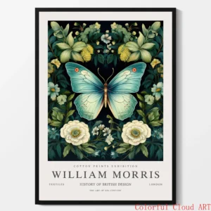 William Morris - plakat z motywem zwierząt i kwiatów Wzór 1