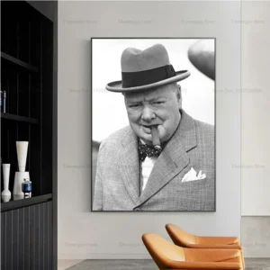 Plakat Winston Churchill czarno-biały Wzór 1