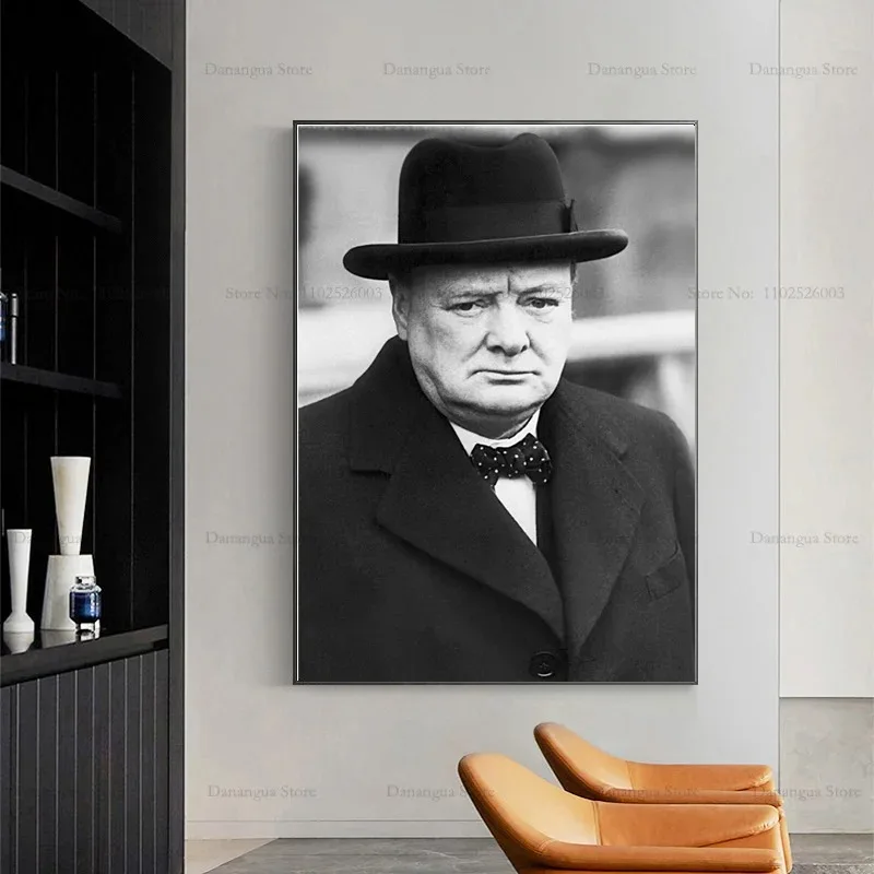 Plakat Winston Churchill czarno-biały Wzór 11