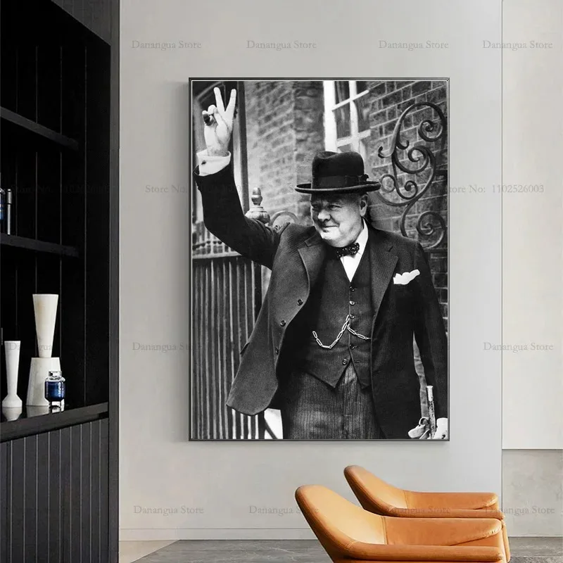 Plakat Winston Churchill czarno-biały Wzór 12