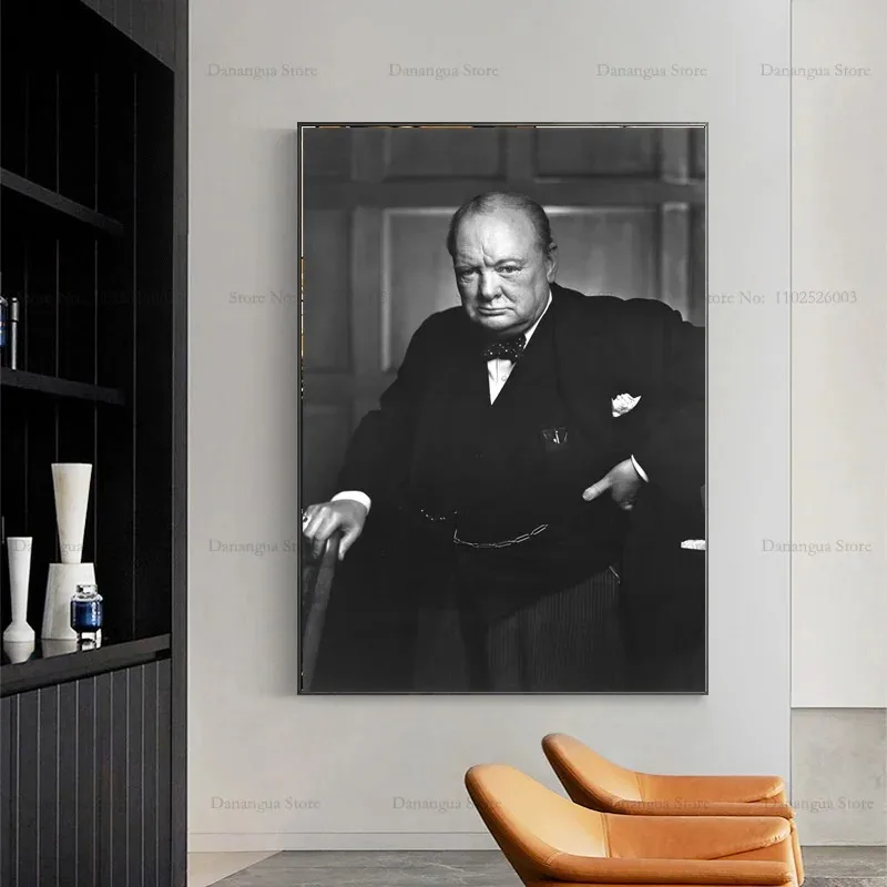 Plakat Winston Churchill czarno-biały Wzór 2