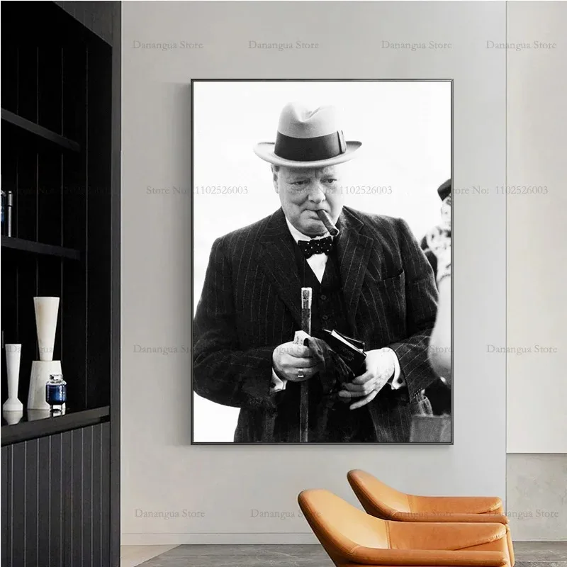 Plakat Winston Churchill czarno-biały Wzór 3