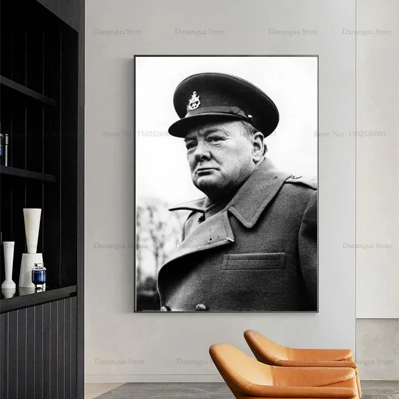 Plakat Winston Churchill czarno-biały Wzór 4