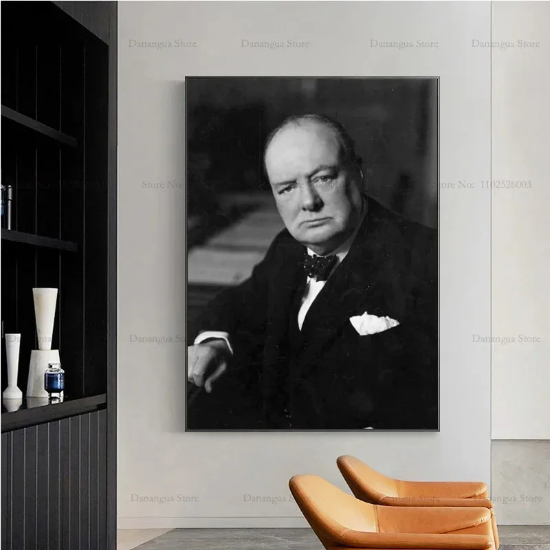 Plakat Winston Churchill czarno-biały Wzór 8