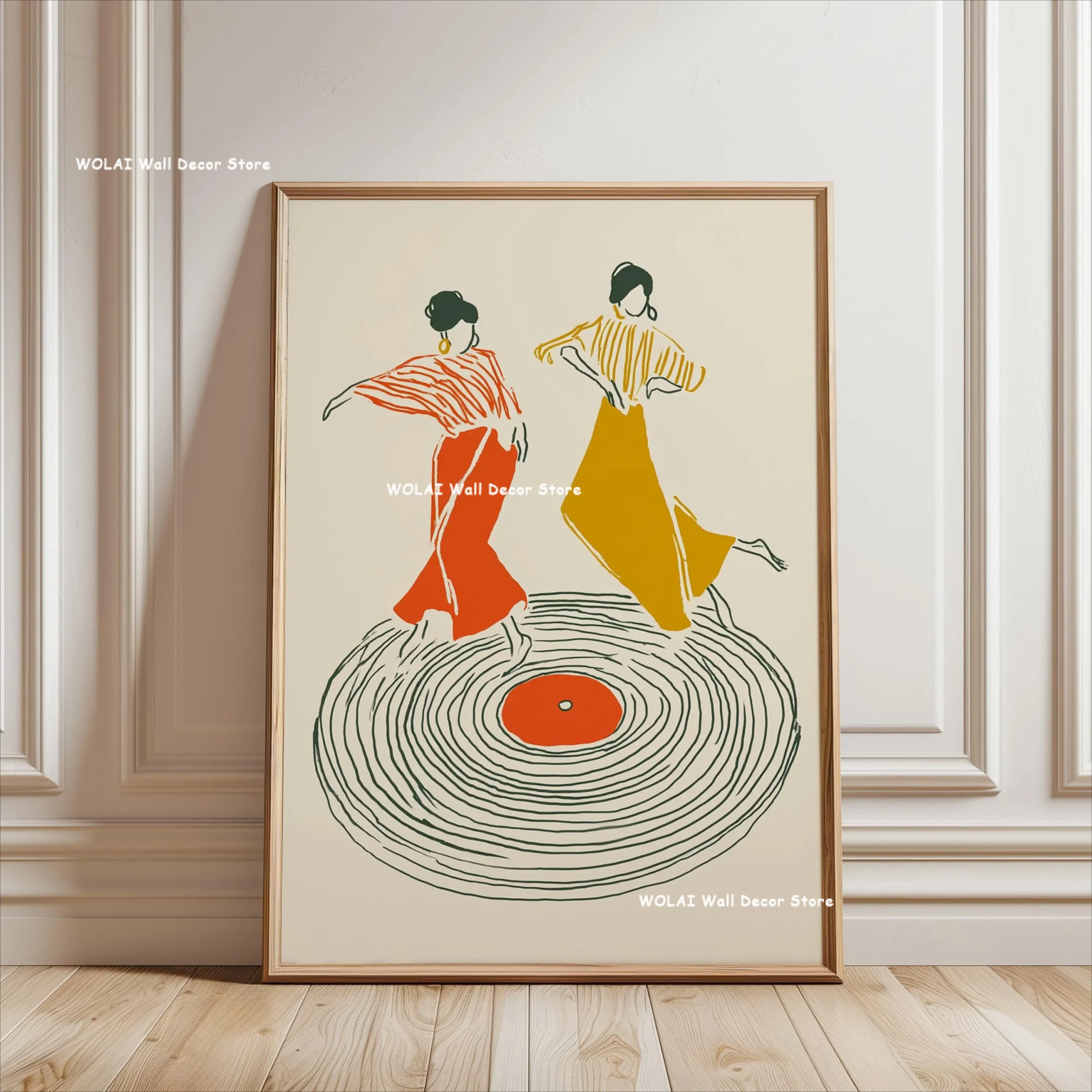 Plakat retro winylowa płyta gramofonowa śliwka