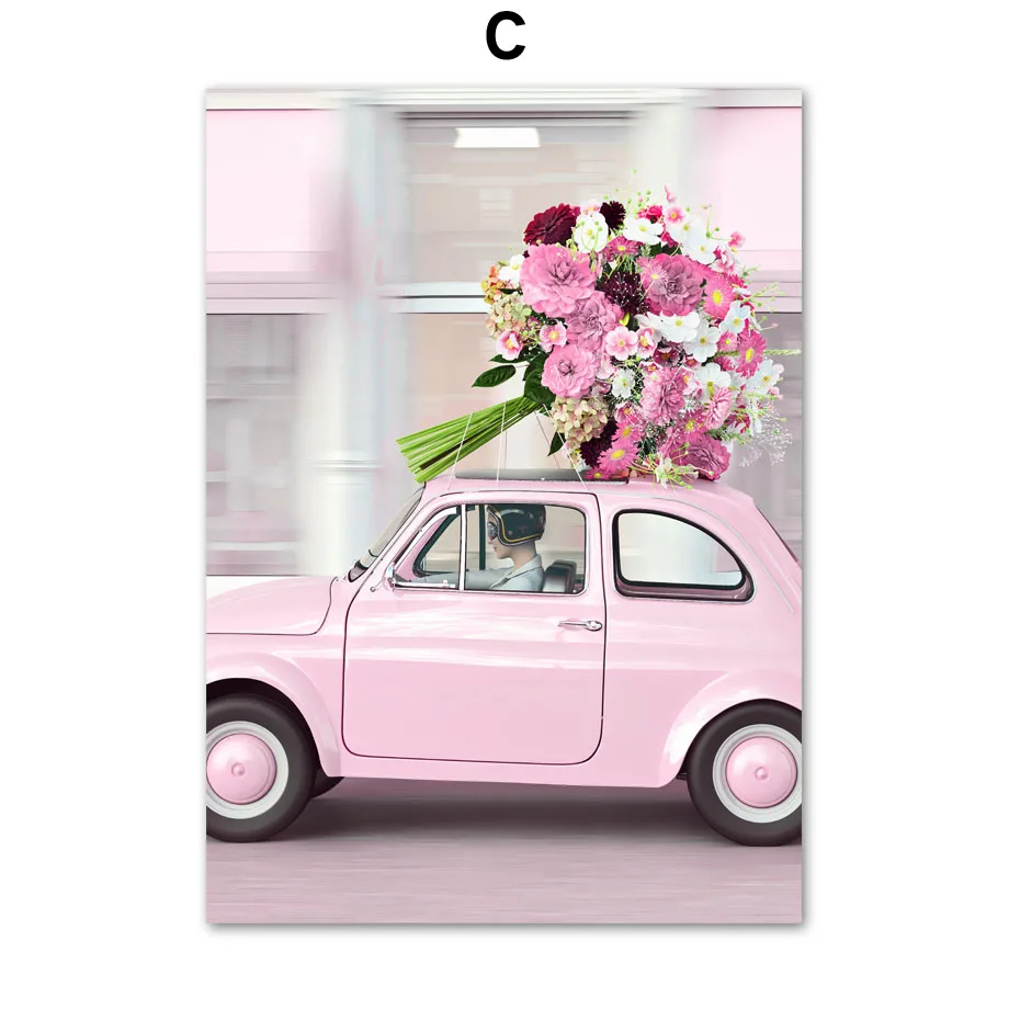 Plakat wiosenne kwiaty - róża, piwonia i sakura Czerwony