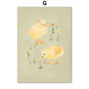 Plakat wiosenny pastelowy minimalizm Zielony