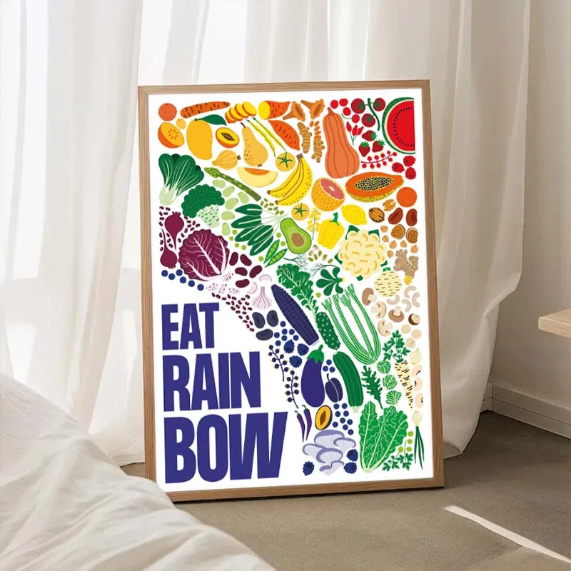 Plakat edukacyjny - witaminy i minerały w żywności Granatowy