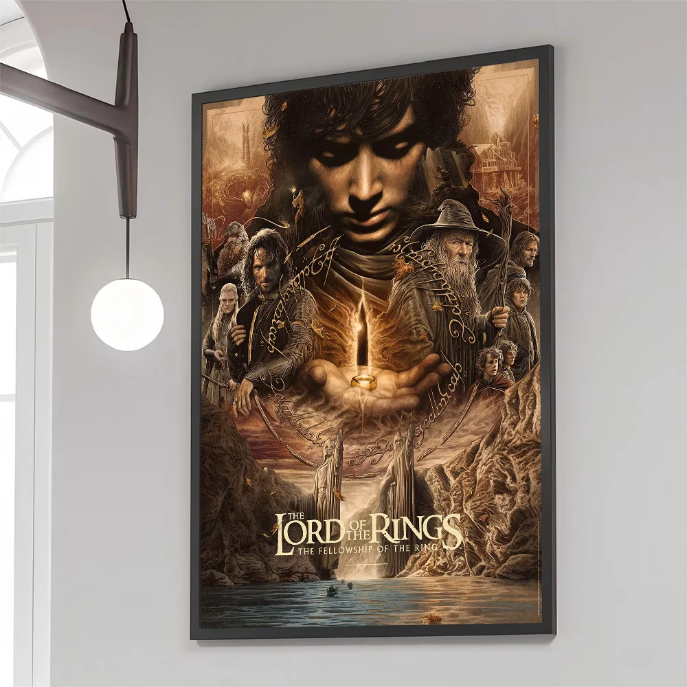 Władca Pierścieni - plakat filmowy retro Biały