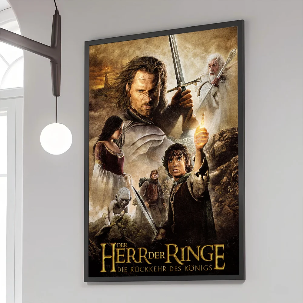 Władca Pierścieni - plakat filmowy retro Burgundia