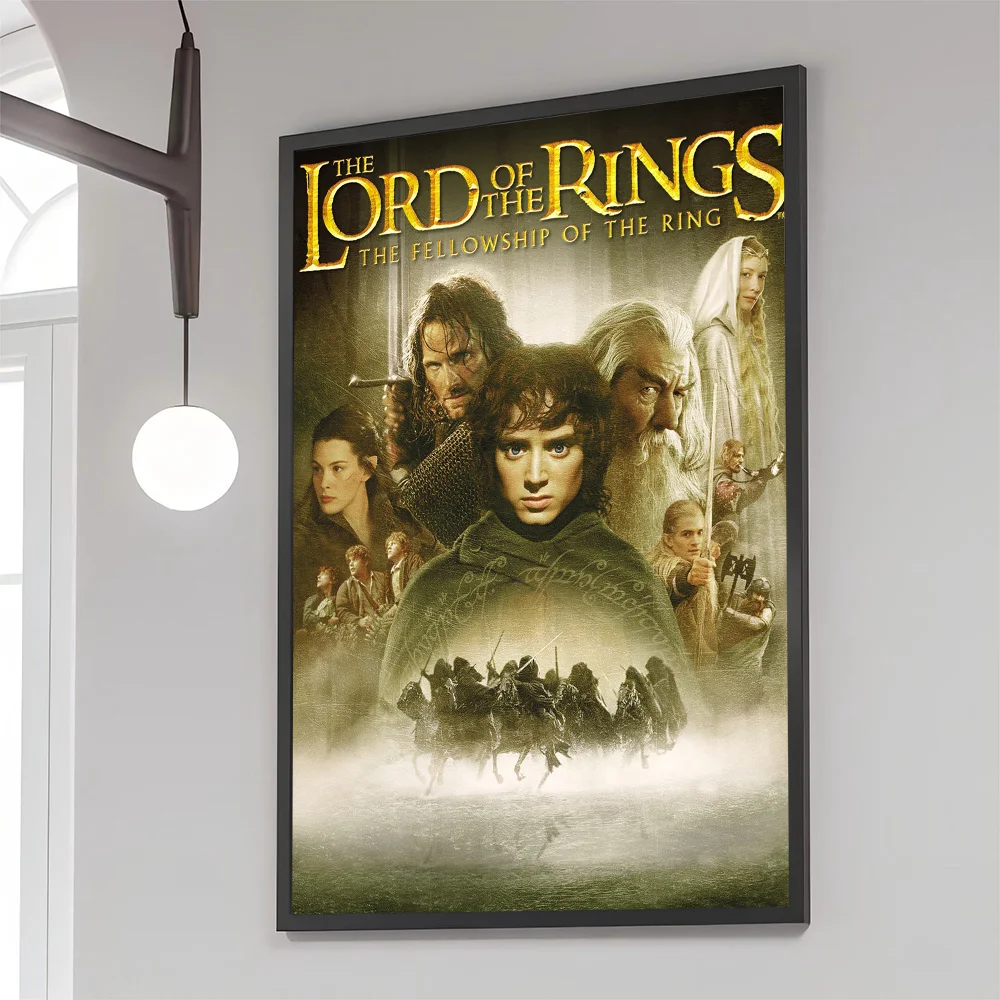 Władca Pierścieni - plakat filmowy retro Jasnoszary