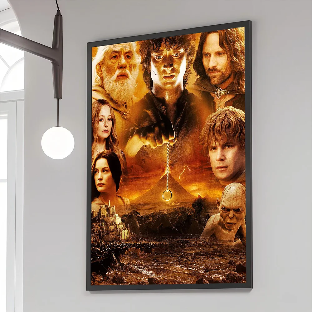 Władca Pierścieni - plakat filmowy retro żółty